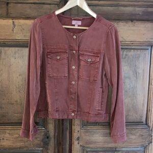 Lucky Brand Rust Button-Up Jacket garment dyed sz M unused
